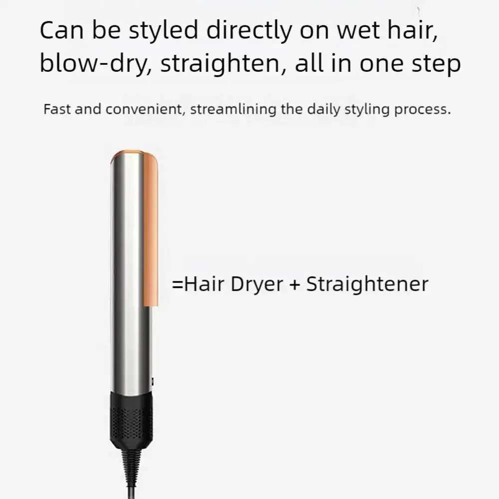Professional 2-in-1 Hair Dryer and Straightener Negative Ion Iron Long Lasting Styling Tool Wet and Dry StraightenerXJ250528