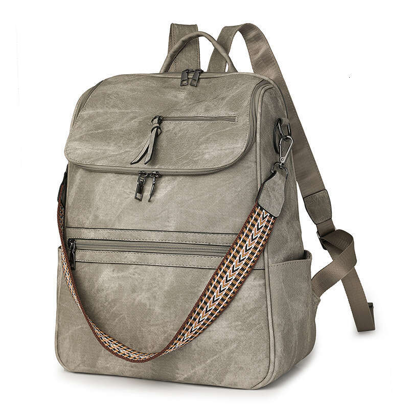 New Casual PU Lightweight Travel For Women High-End Fashion Versatile Large Capacity Ladies Backpack B5
