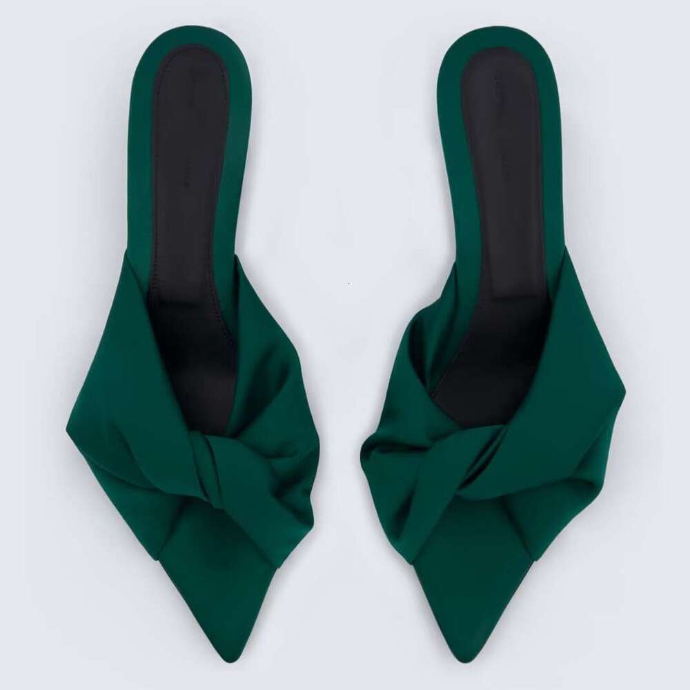Sheepskin Version ~ French Runway Style Satin Pointed Stiletto Heel Sandals for Women Outdoor 2025 Summer Open Toe Slippers