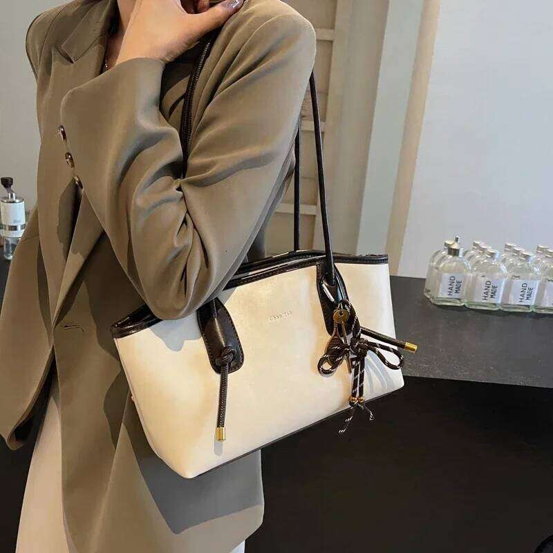 PU Leather Shoulder Bags For Women 2025 Spring Y2K Trend Female Crossbody Lady Handbags And Purses Retro Tote Bag