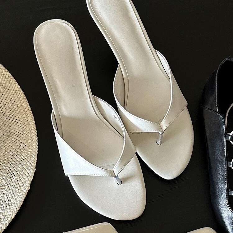 Cowhide Version ~ French Style Elegant Thin Toe Clip for Women Outdoor 2025 Summer New High Heel Sandals