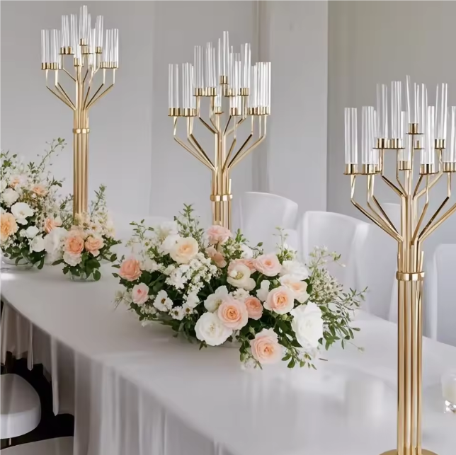 13-Head Metal Candelabra 160cm Wedding Centerpiece Candle Holders for Reception Table Decor, Home Party Candlesticks XJ260305