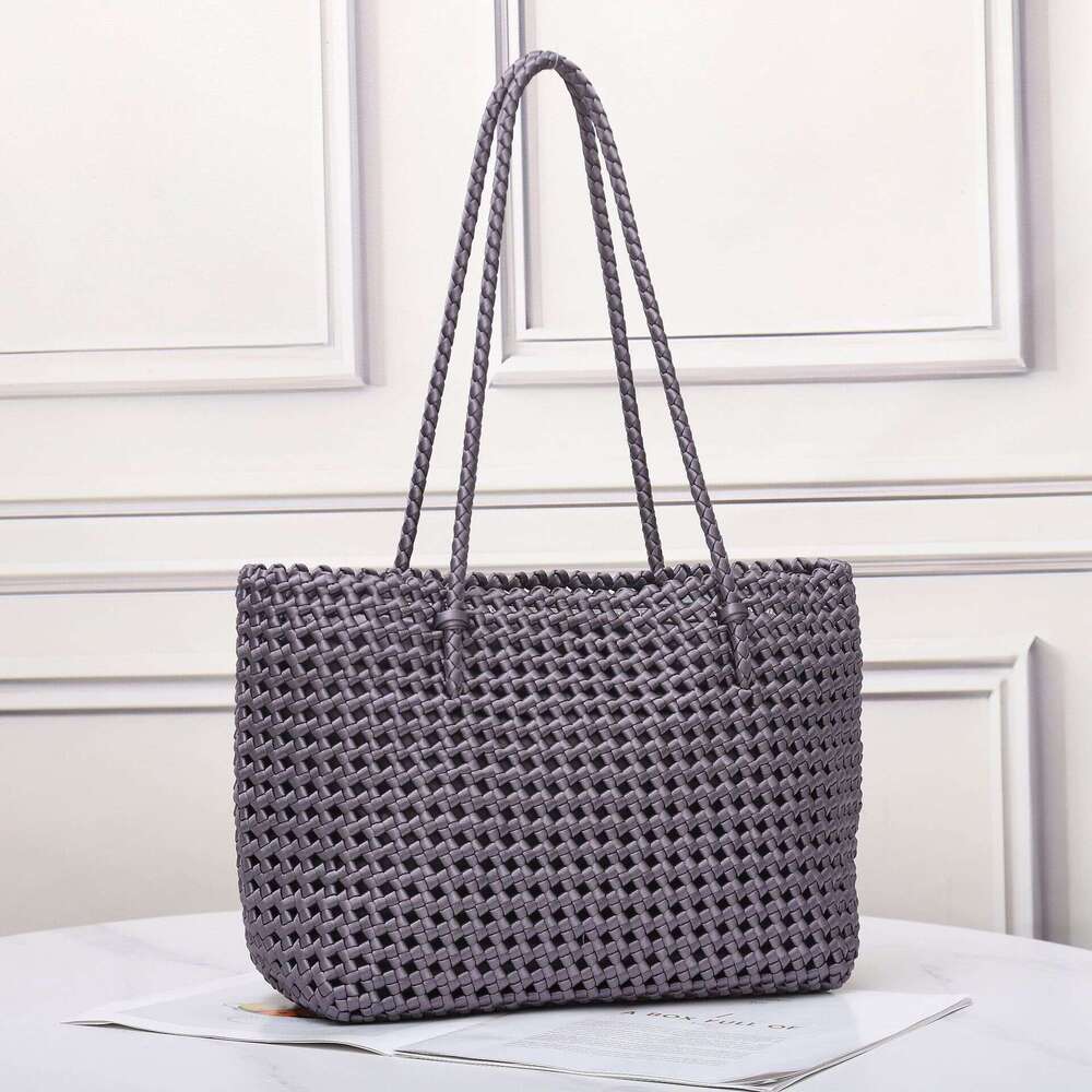 Tote Bag New Woven Large Capacity Bag Harajuku Style Literary Youth Simple Versatile Quilted Rope Shoulder Handbag Shoulder Bag Braided Handbag