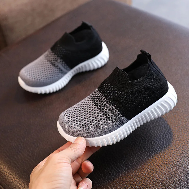 Children Shoes Spring Summer Kids Sneakers Soft Breathable Mesh For Boys Slip-on Casual Shoes Patchwork Color Baby Girls Shoes 250527
