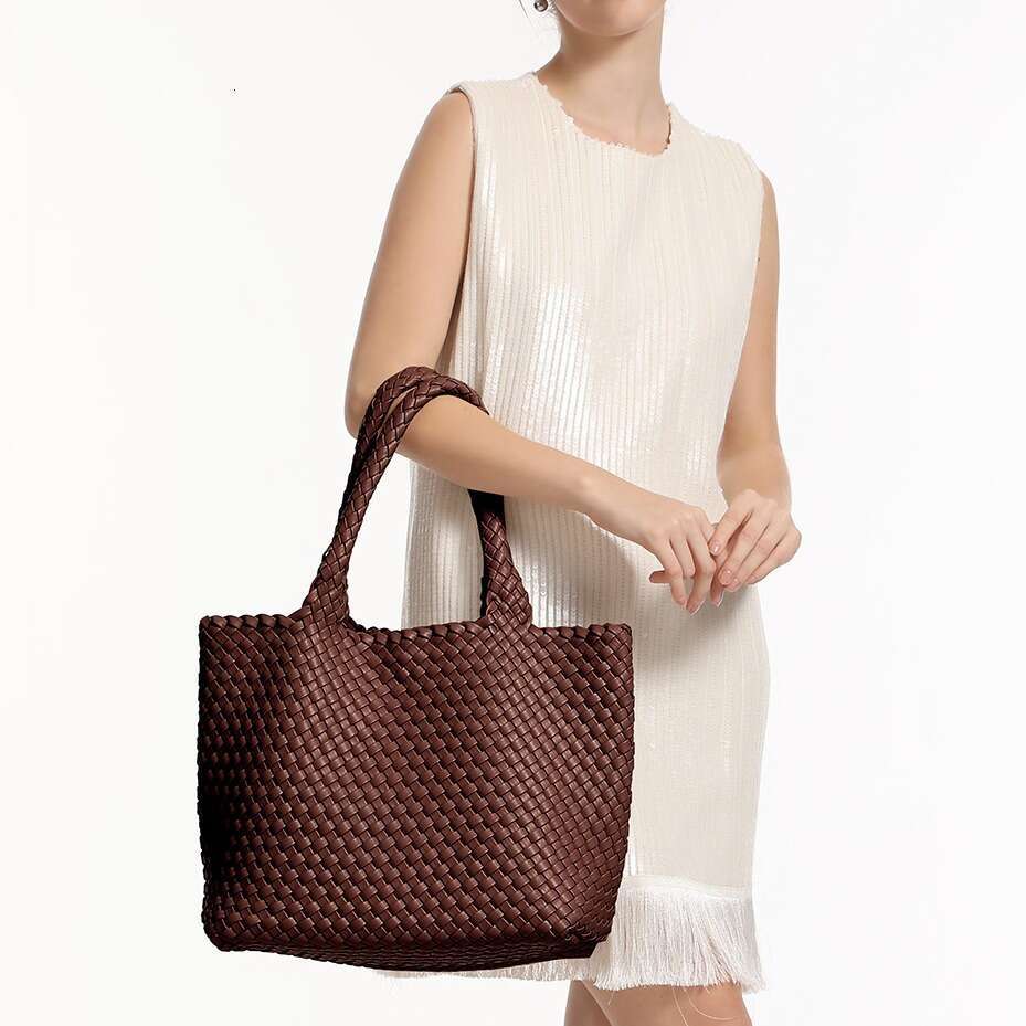 Tote Bag Handmade Tote For Women New Trendy Casual Large Capacity Woven Shoulder Handbag Mother And Child Bag Shoulder Bag Braided Handbag