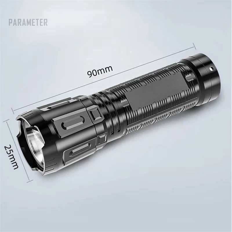 USB Rechargeable Flashlight LED 3 Gears Battery Torch Lantern for Outdoor Waterproof Camping Fishing Hiking Lighting Lamp XJ250529
