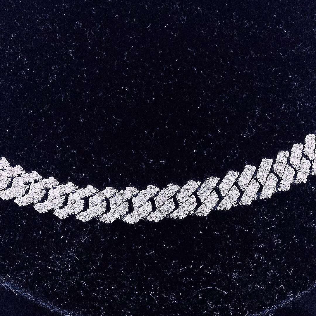 Custom 12mm Iced out Moissanite Cuban Link Chain 925 Sterling Silver Unisex Hiphop Jewelry with Silver Plating for Parties