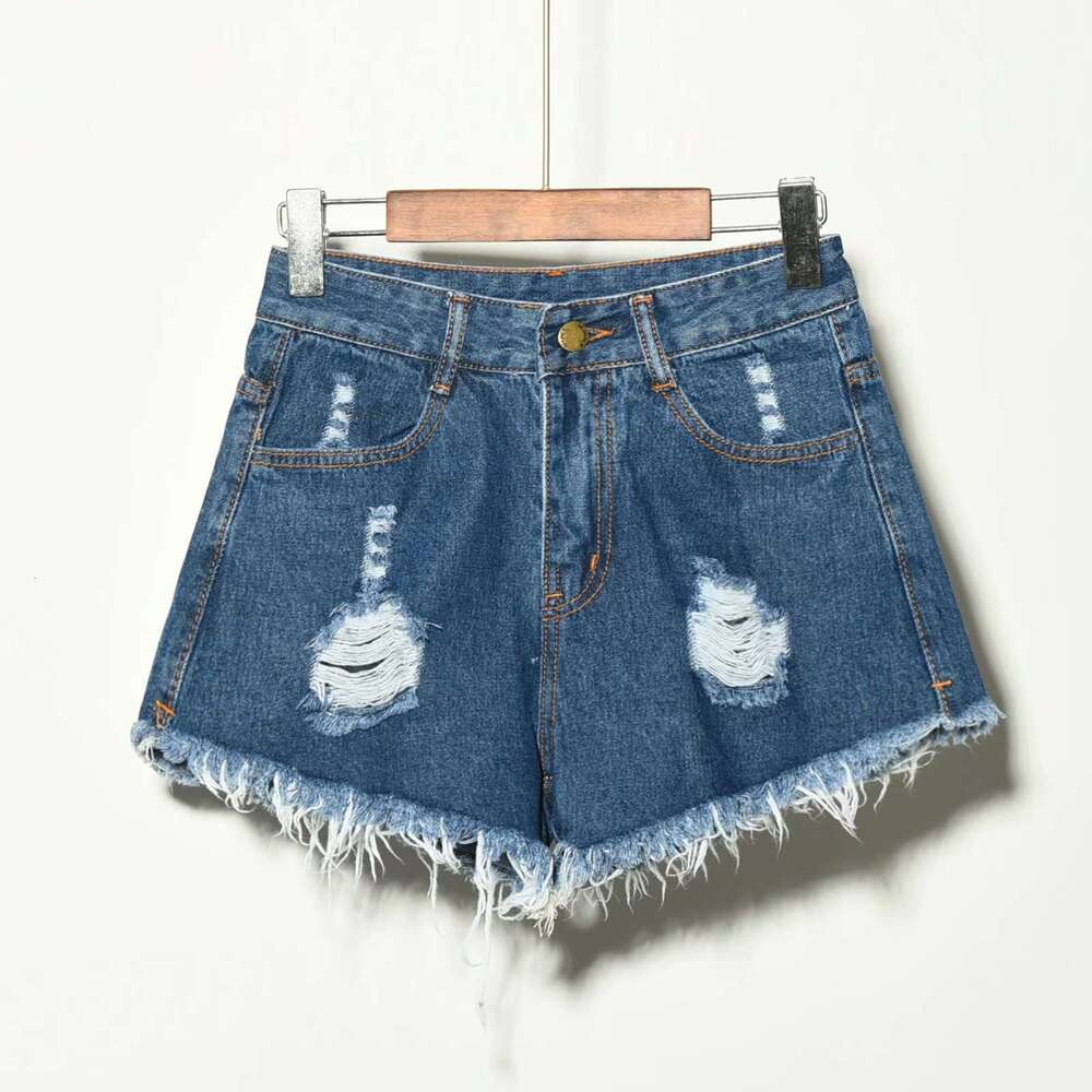 Shorts Women Denim Shorts Korean Style High Waist Plus Loose Denim Shorts Summer Large Size Ripped Slimming Frayed Wide Leg A Line Hot Pants For Women