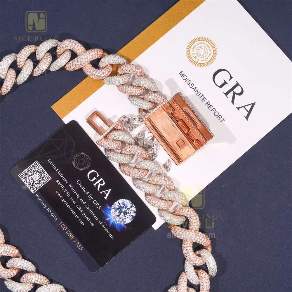 Fashion Hip Hop Jewelry 20mm Infinity Chunky Chain 925 Silver Iced Out Diamond Men Cuban Link Chain