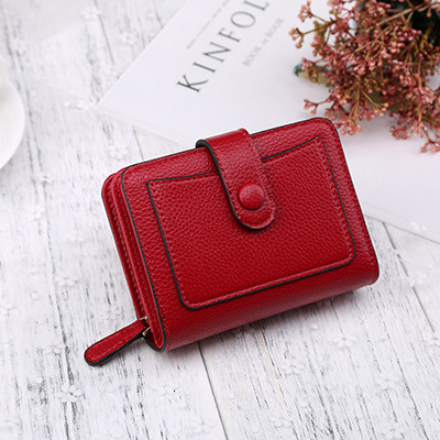 Card Holder New Wallet Women Travel Everyday Use Classic Canvas Mini Magnetic Brown Multicolor Coin Pocket Long