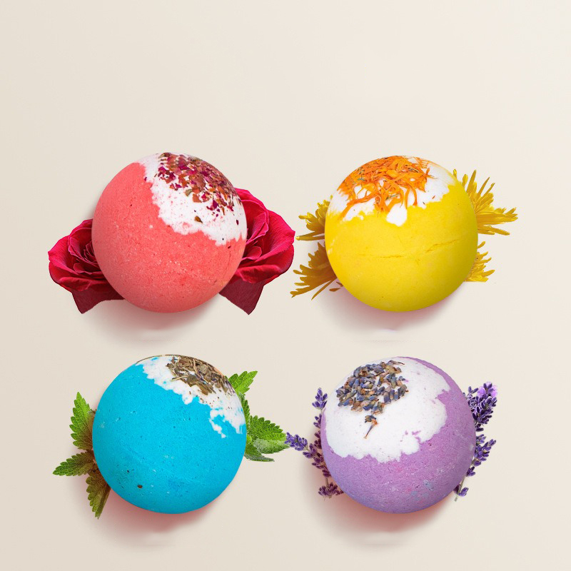 Relaxing 100g Bath Bombs with Natural Oils for Soothing Exfoliation