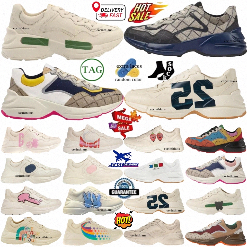 Designer Rhython Sneakers Shoes Beige Blue Trainers Sneaker Monogram Black Canvas Mouth Vintage Logo Epilogue Men Women Grey Navy 25 White Brick Red Shoe Men