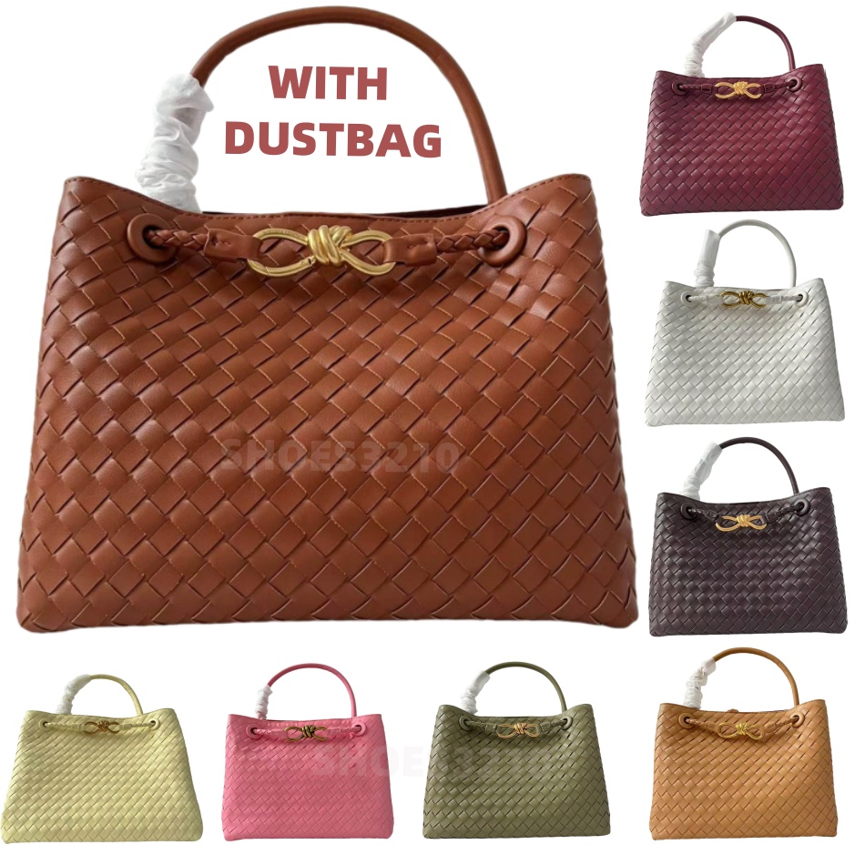 TOP 10A quality Designers Medium Tote Bags Womens Intrecciato Leather Weave Hobo Luxurys Handle Handbag andiamo handbag Intrecciato Bags Large