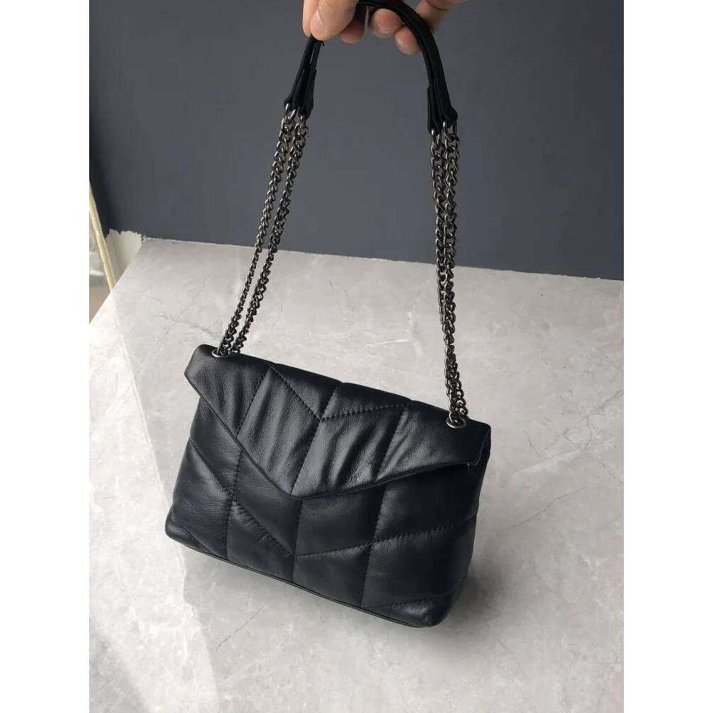 Elegant Women Chain Soft Sheepskin Genuine Leather Handbag Ladies Fashion Single Shoulder Designer Messenger Bag