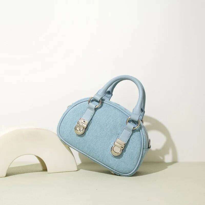 Denim Mini Boston Fashion Lady Coin Purse Retro Design Shoulder Crossbody Bag Cute Exquisite Handbag Women