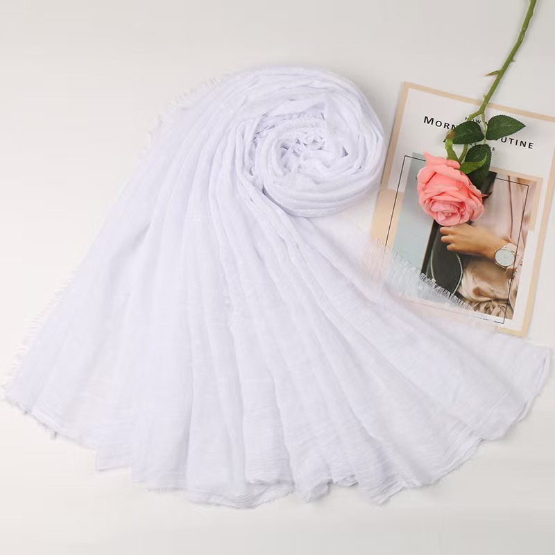 T830 autumn and winter cotton and linen scarf solid color small dots literary ladies shawl sunscreen dual-purpose super long scarf