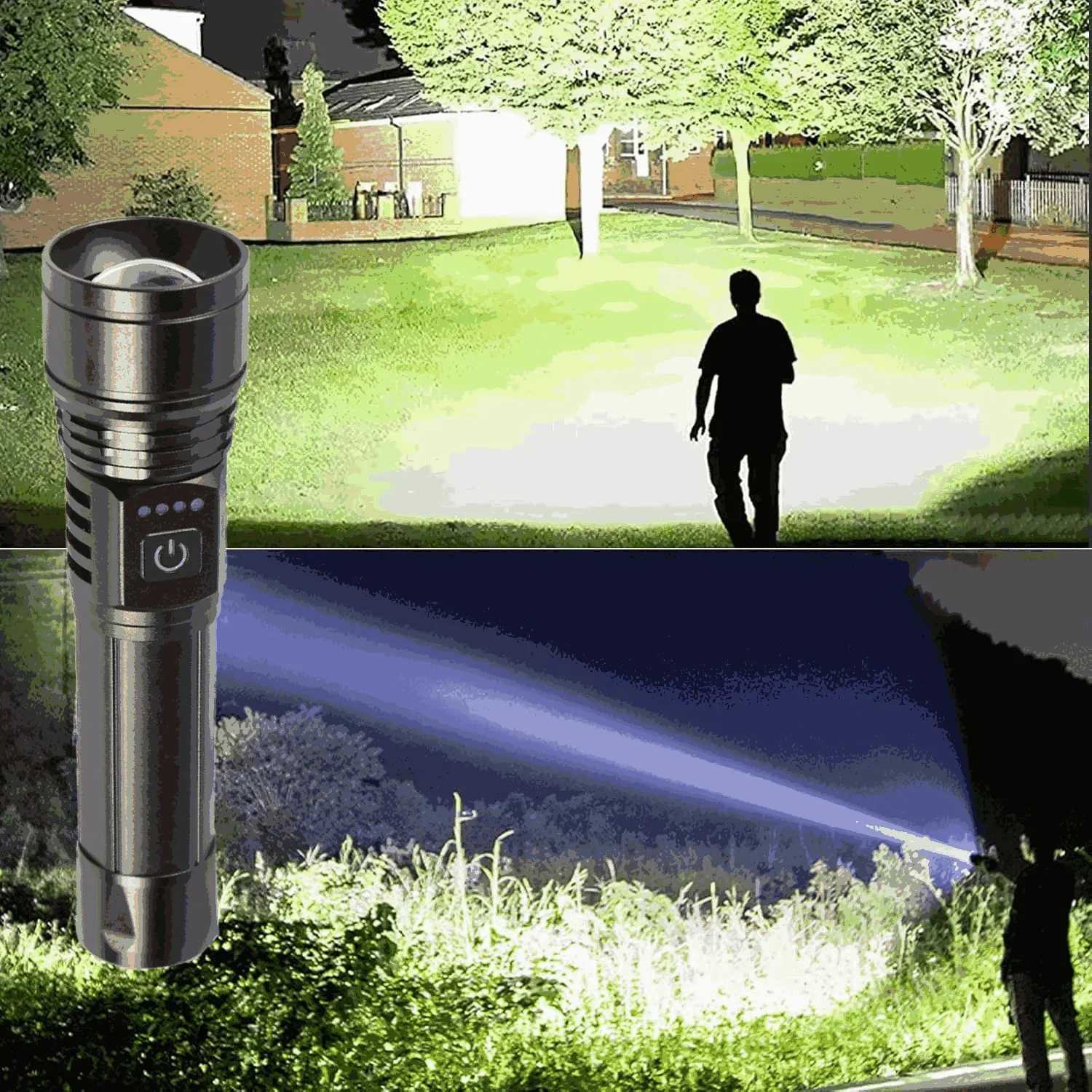 Aluminum Alloy Rechargeable High Lumen Flashlight 5 Modes LED Flashlight Type-c Charging Port for Fast Charging XJ250529