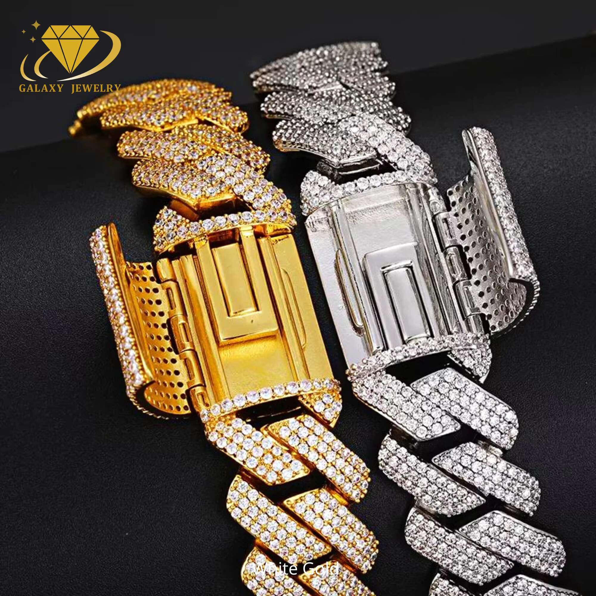 Hip Hop Men Jewelry 925 Sterling Silver 3 Rows Chunky Necklace Iced Out Heavy 20mm Moissanite Cuban Link Chain Necklace