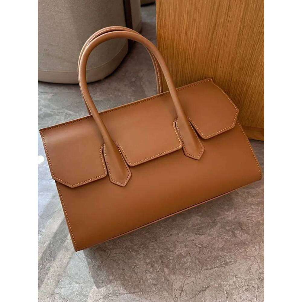 Elegant Office Ladies Totes Handbag Flap Cowhide Genuine Leather Business Women Strap Shoulder Bag New Sling Crossbody Bags