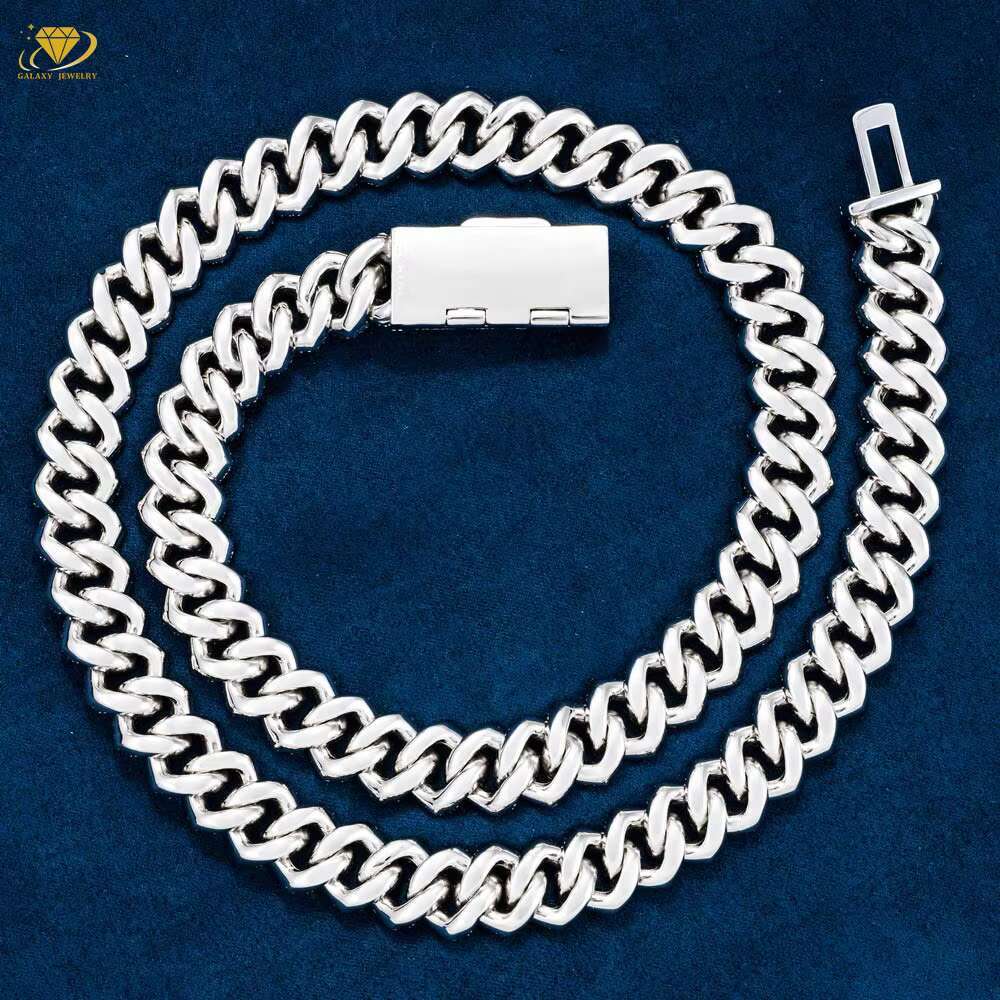 Hip Hop Jewelry Cubana 6-20mm 925 Sterling Silver VVS Moissanite Diamond Iced Out Cuban Link Chain Necklace Bracelet for Men