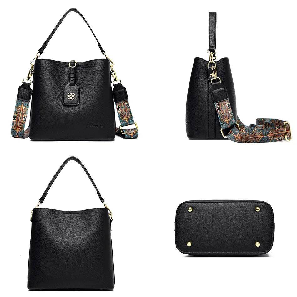 Designer High Quality Leather Women's Handbag Purses 3 Layers Multifunctional Ladies Shoulder Messenger Bags Sac Femme