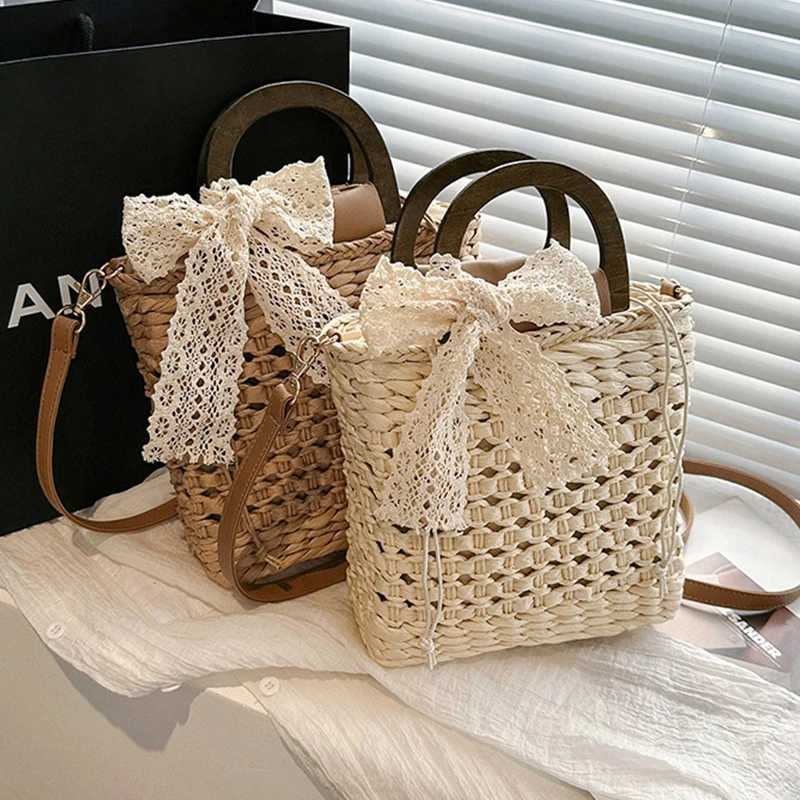 Women Straw Basket Crossbody Bags Top Handle Shoulder Bags Casual Designer Rattan Woven Summer Travel Beach Bags Female Handbag XJ2520528