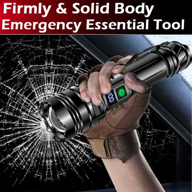 Upgraded super powerful LED flashlight super bright charging lamp Portable ultra-electric torch outdoor emergency camping lanternXJ250529