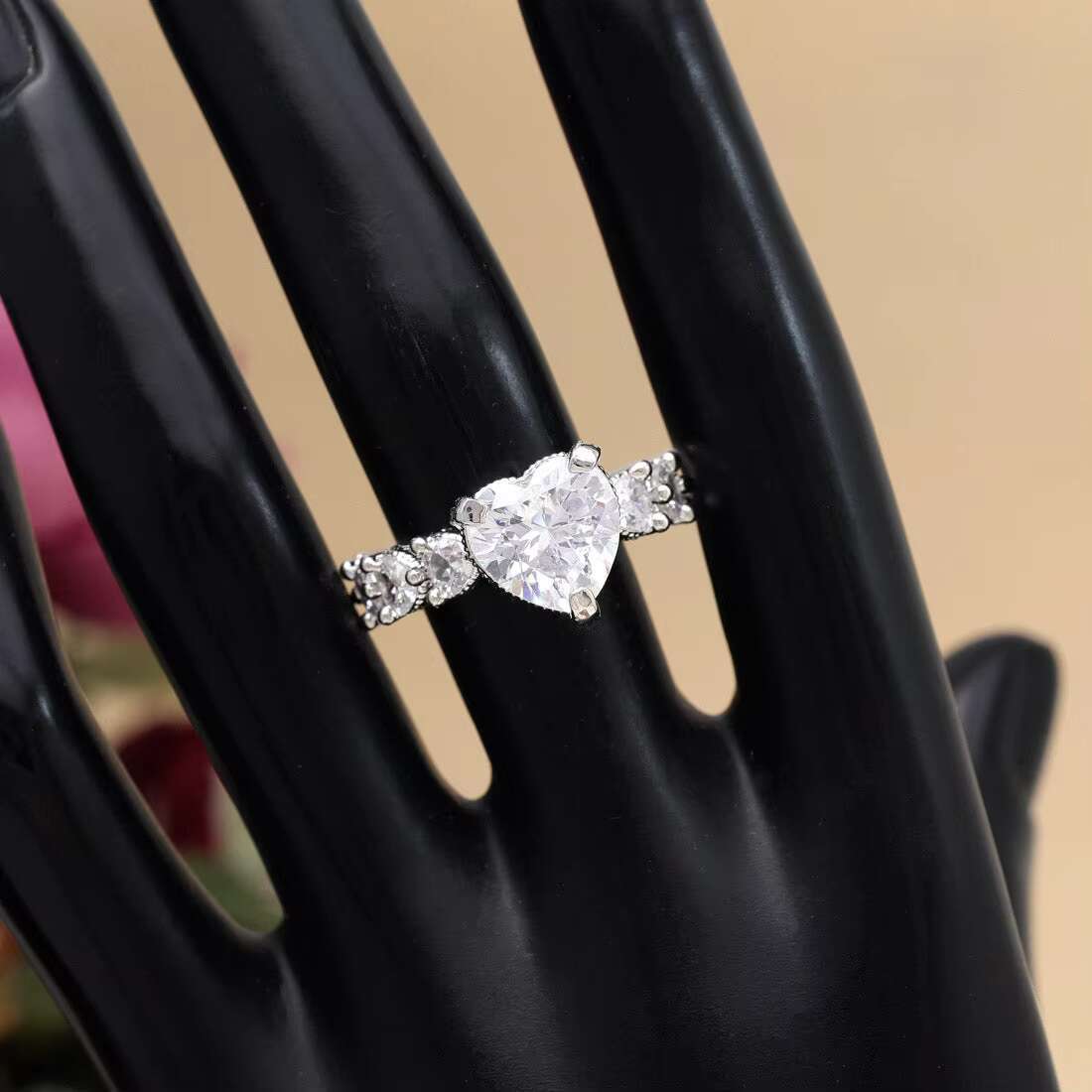 Moissanite engagement ring for women of the heart and soul