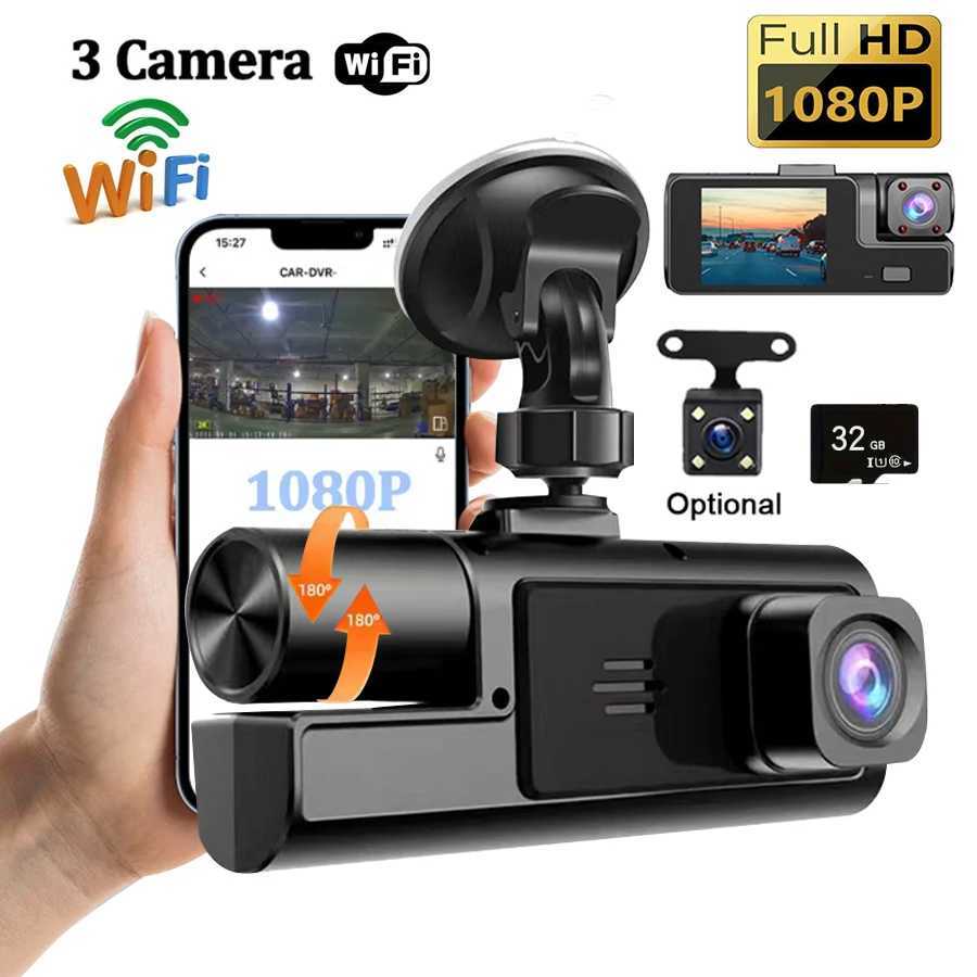 Car dvr 3-channel HD 1080p Car dvr WIFI Car dvr front and rear vision camera night vision black box Auto parts car recorder. R250529