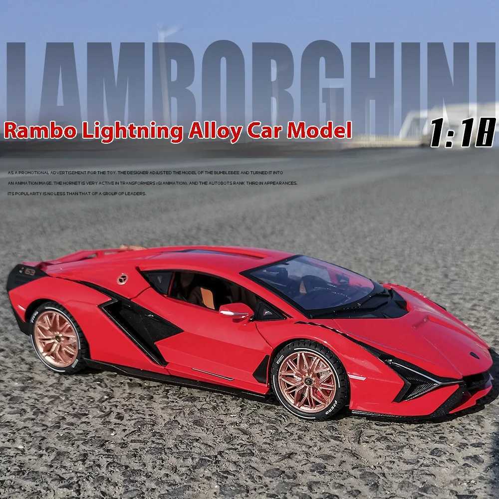 1 18 Lamborghini Sian New Energy Supercar Alloy Diecast Car Model Sound Light Series Childrens Toy Kids Gift Birthday Present R250528