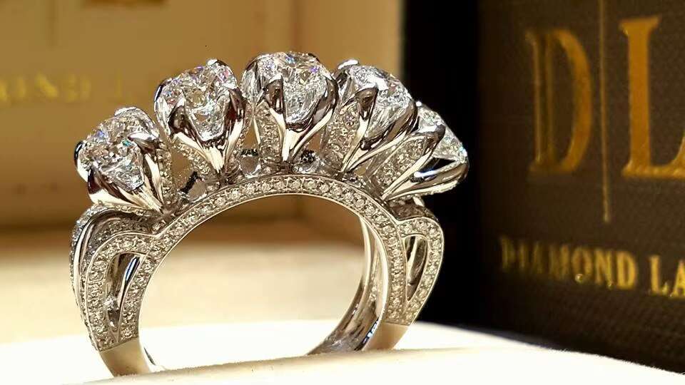 2025 New Hot Sale 18K White Gold Plated Diamond Engagement Ring