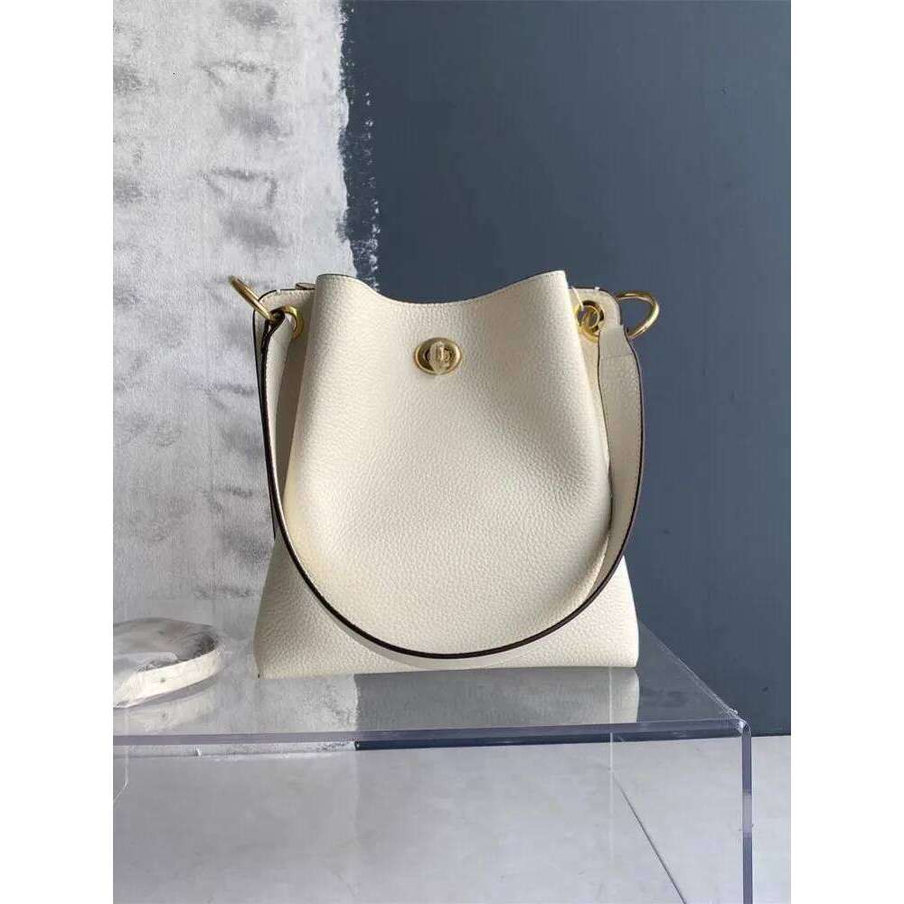 New Cowhide Genuine Leather Handbag Fashion Office Ladies Elegant Single Shoulder Crossbody Bag Women Large Capacity Bucket Bags