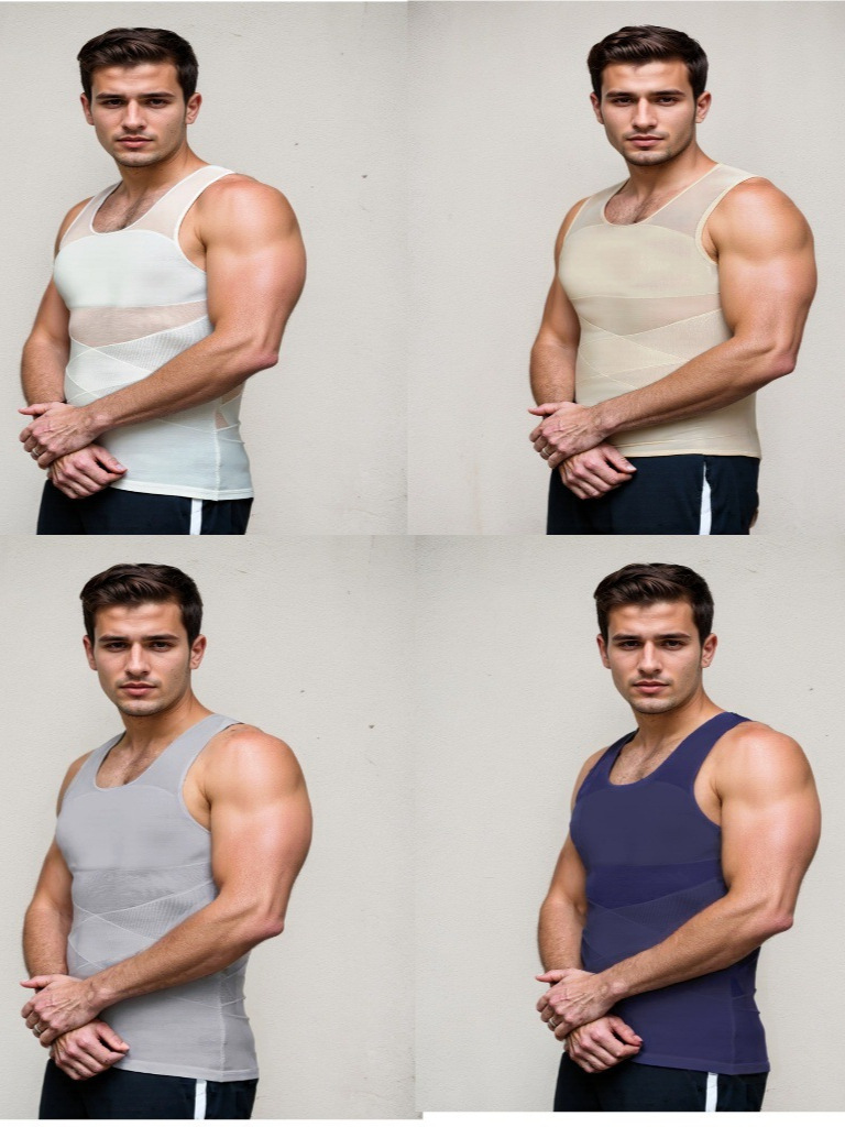 2025 Best-selling Men's Slimming And Shaping Vest Abdominal Slimming Vest Heavy Tight Fitness elastic and sweat-absorbing