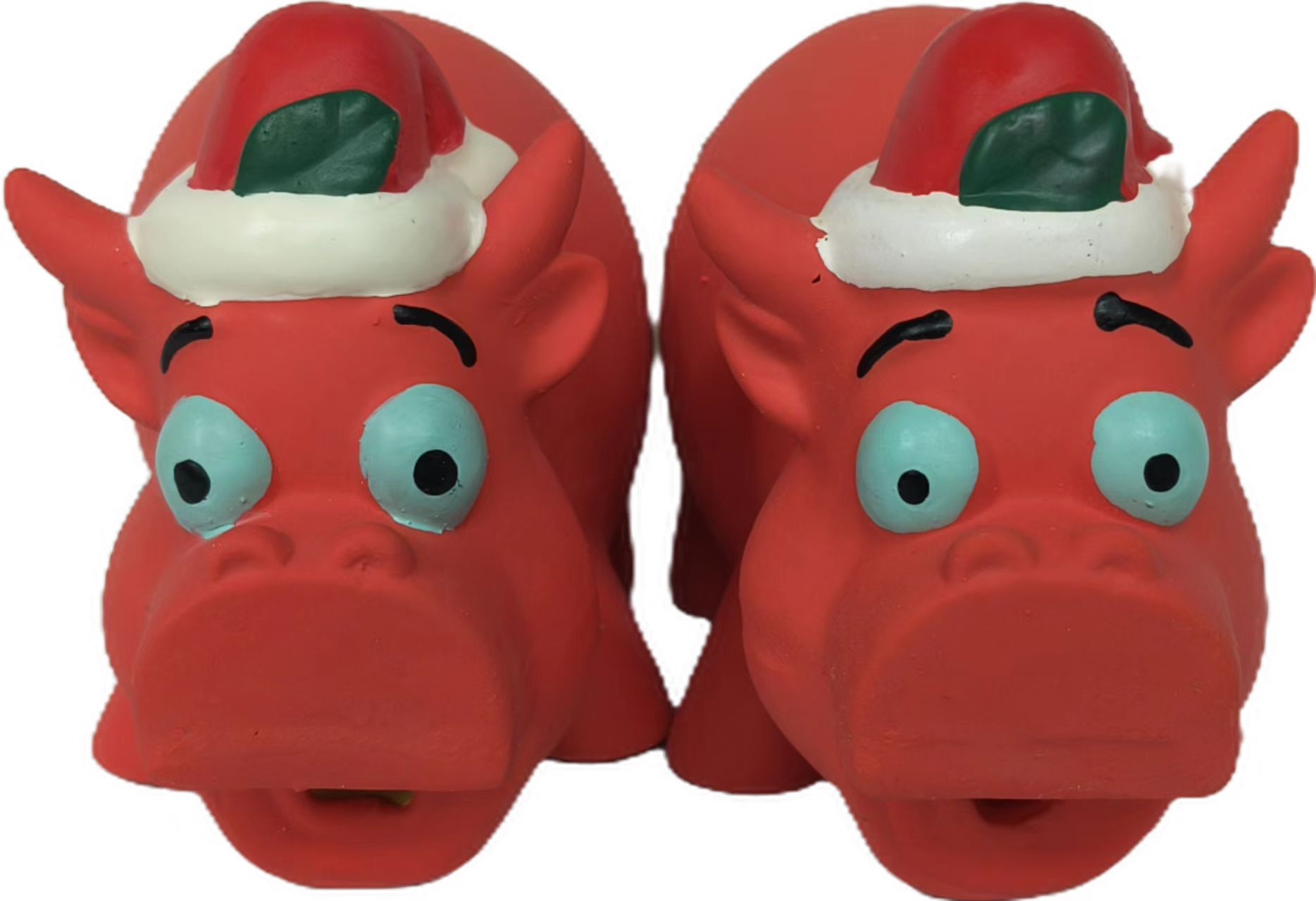 Squeaky Christmas-Themed Pig Pure Natural Latex Dog Toys Set of Three