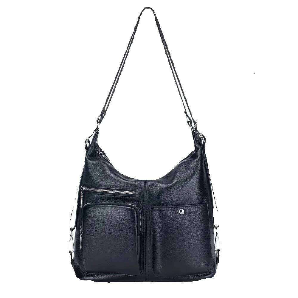 Designer Luxury Designer Luxury Dual-Purpose Genuine Handbag Woman Casual Real Cow Leather Backpack Multifunctional Ladies Cowhide Shoulder Bag