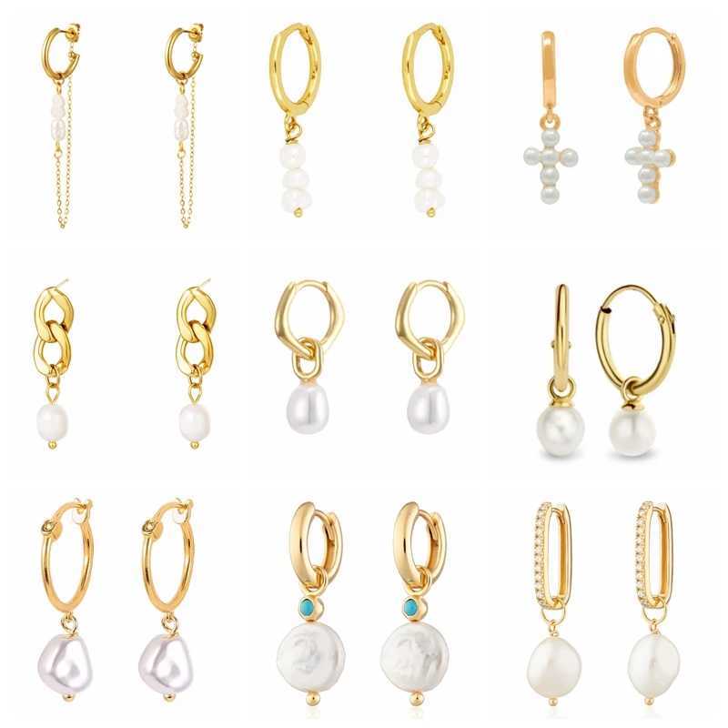 ROXI 925 Sterling Silver Pearls Earrings For Women Wedding Fine Jewelry Piercing Earrings Hoops Bohemia Pendientes Plata Earings L250527