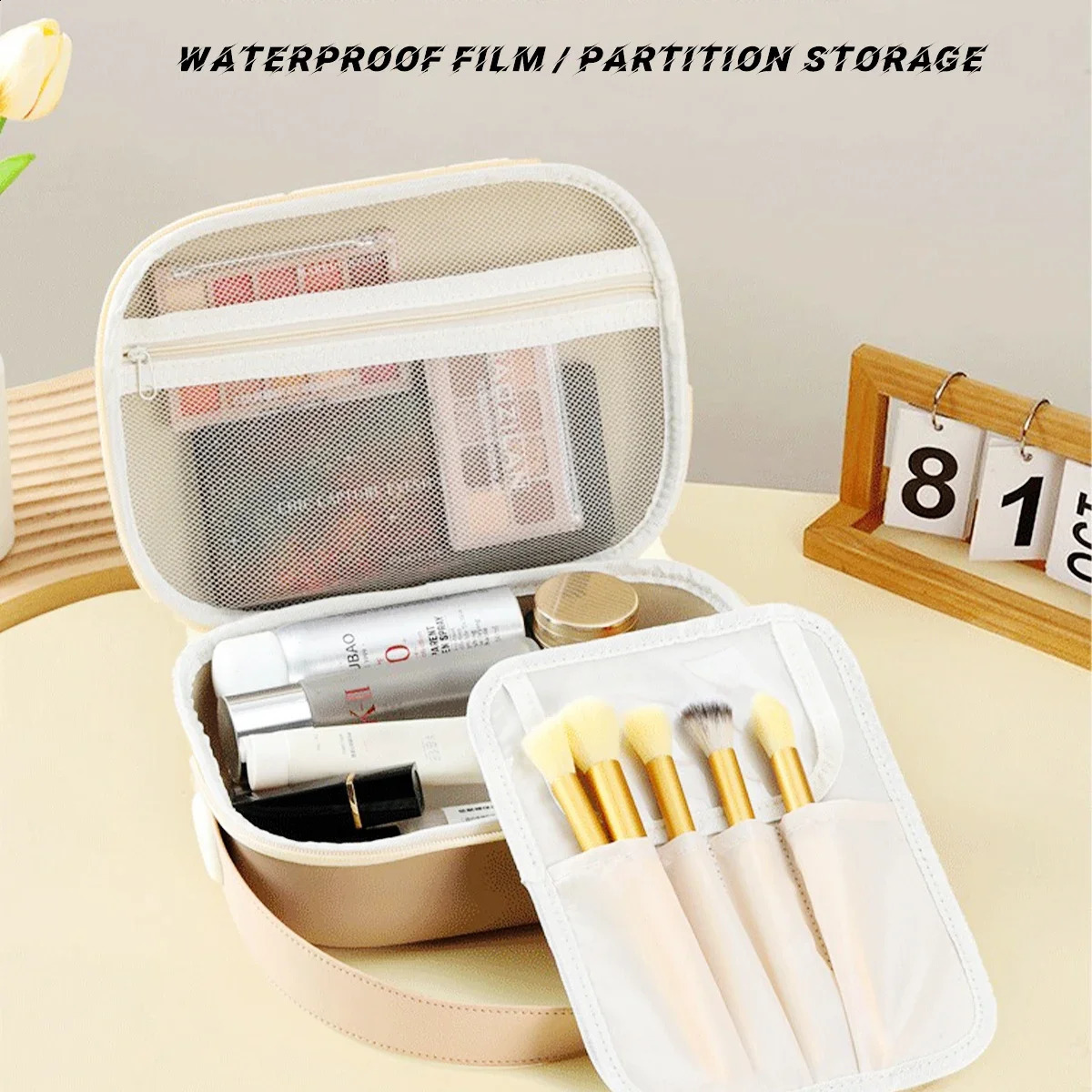 EVA Waterproof Travel Cosmetic Bag Portable Makeup Brush Storage Bag 250528