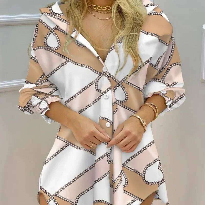 Women's Wear Fashionable Printed Long Sleeve Women's Dress Shirt Summer New Arrival Elegant Style Cross-Border Clothing From Mainland China