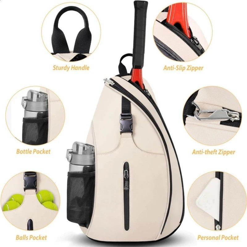 Badminton Training Bags Tennis Backpack Large Capacity Racket Storage Pack Pique Ball Sports Crossbody Bag with Bottle Pocket 250528