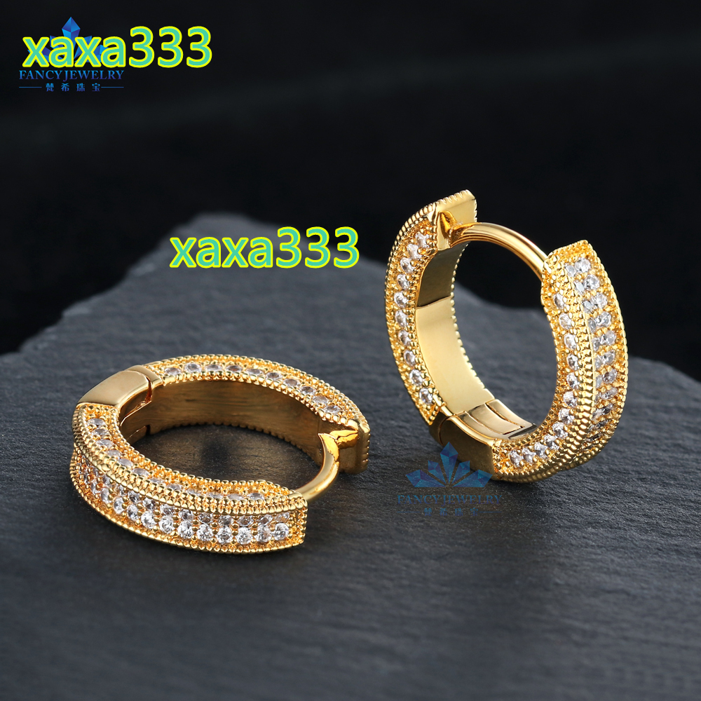 925 Sterling Silver Luxury Hoop Earrings for Women Gold Plated Earrings High Quality Moissanite Earring for Girl Man