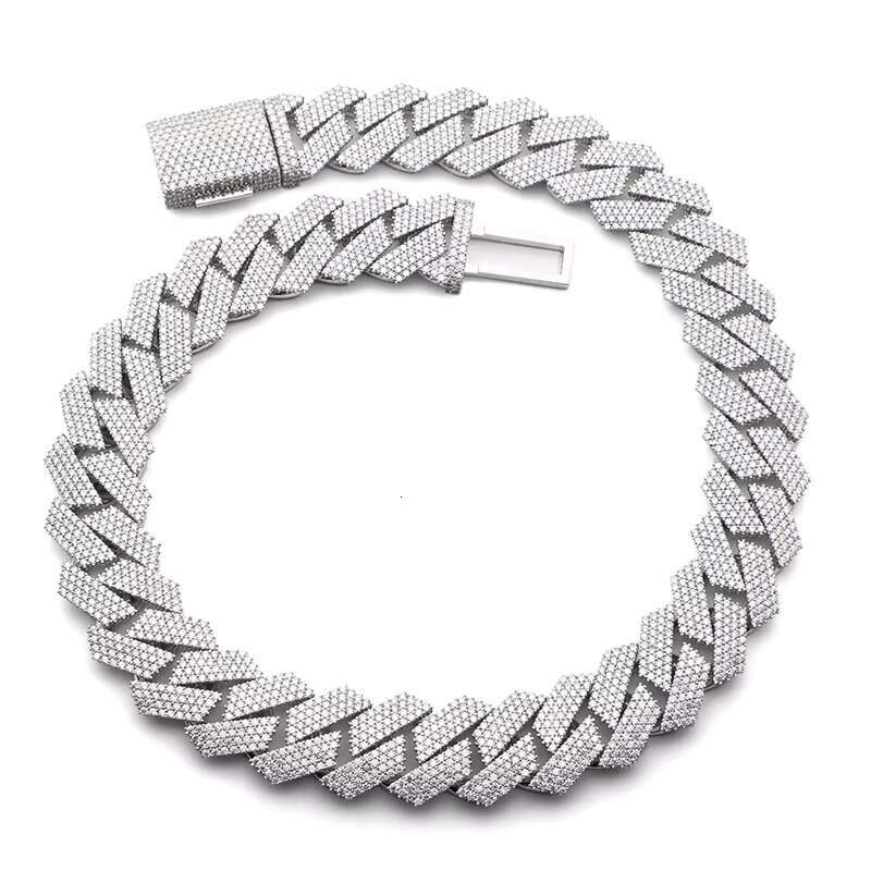 Thick and Heavy 24mm Width 4 Row Moissanite Diamond Hop Hip Jewelry Iced Out Cuban Link Chain
