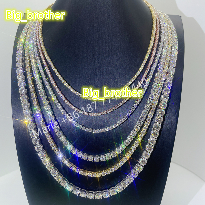 S925 With Moissanite 3mm 4mm 5mm 6.5mm Wide Diamond Tennis Bracelet Vvs Moissanite Tennis Chain Factory Price