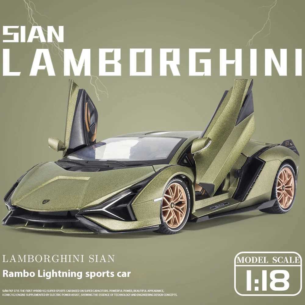 1 18 Lamborghini Sian New Energy Supercar Alloy Diecast Car Model Sound Light Series Childrens Toy Kids Gift Birthday Present R250528