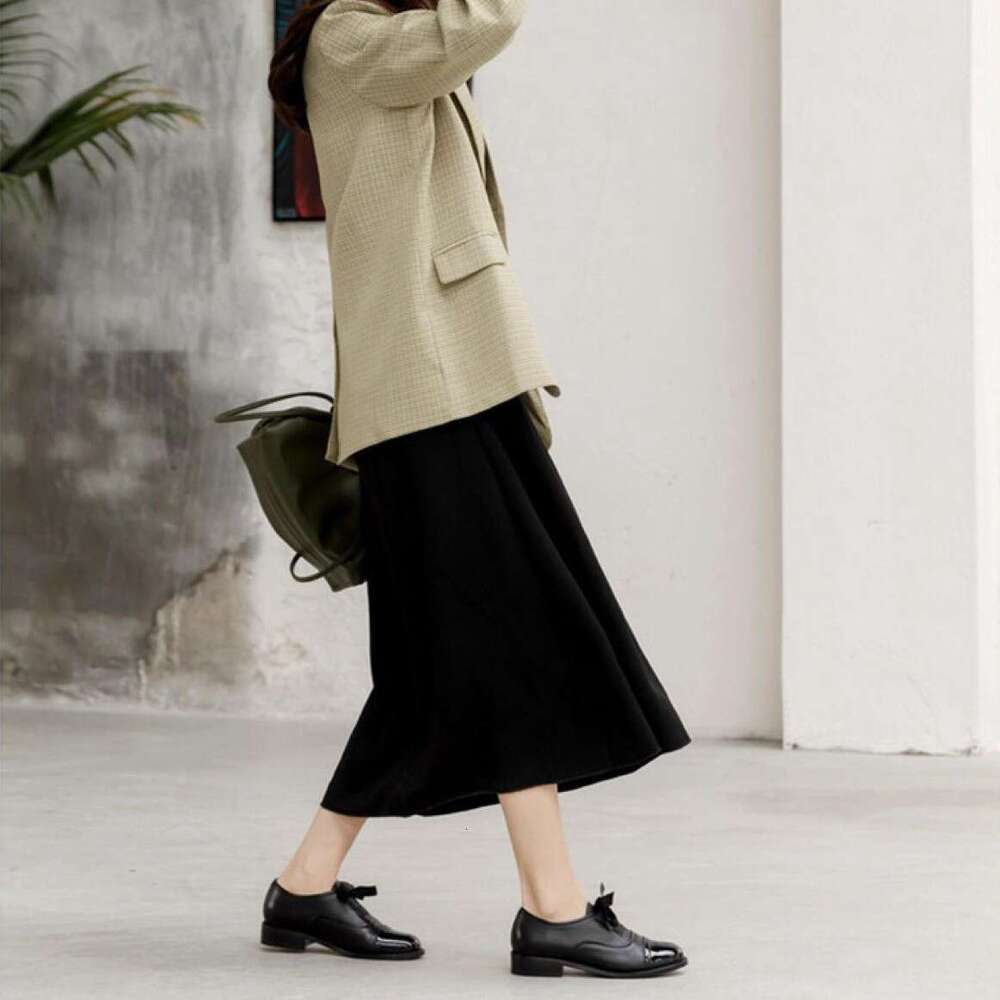 British Style Genuine Leather Bowknot Strap Loafers 2025 Spring New Chunky Heel Versatile Single Women's Shoes
