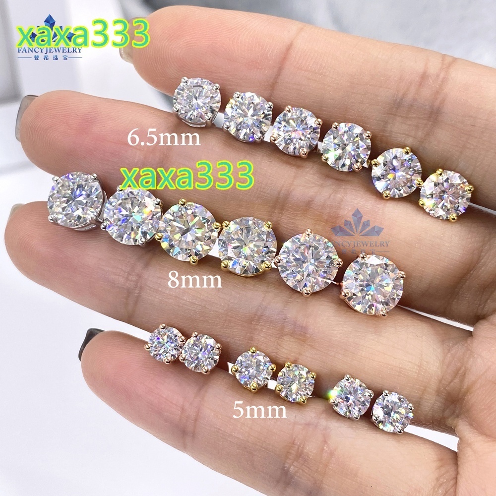 2025 1ct Blue Green Yellow pink Moissanite 925 Sterling Silver Gold Plated Studs for Women Men Colored Moissanite Stud Earrings