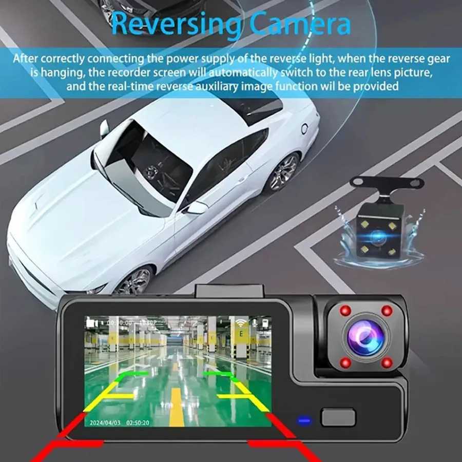 Car dvr 3-channel HD 1080p Car dvr WIFI Car dvr front and rear vision camera night vision black box Auto parts car recorder. R250529