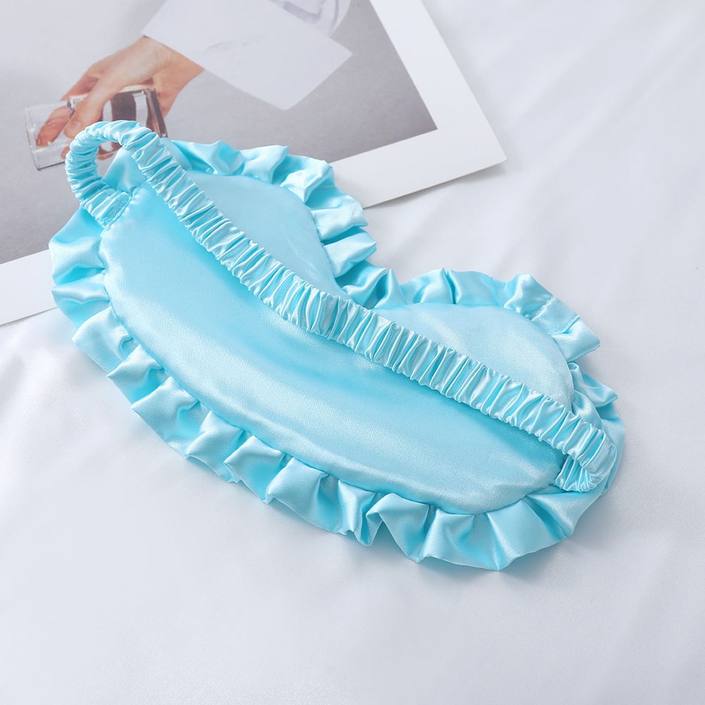 Imitation silk lace lotus leaf edge, outdoor travel, nap time, blackout sleep mask, small fresh eye mask batch