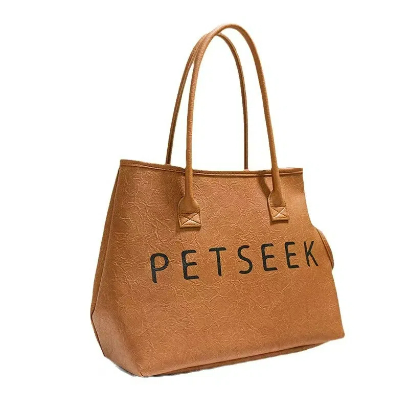 PETSEEK Trendy & Lightweight Pet Carrier Tote Bag for Cats & Small Dogs - Stylish Shoulder & Hand Carry Travel Tote - Fits Pets Up to 18 lbs - Soft-Si