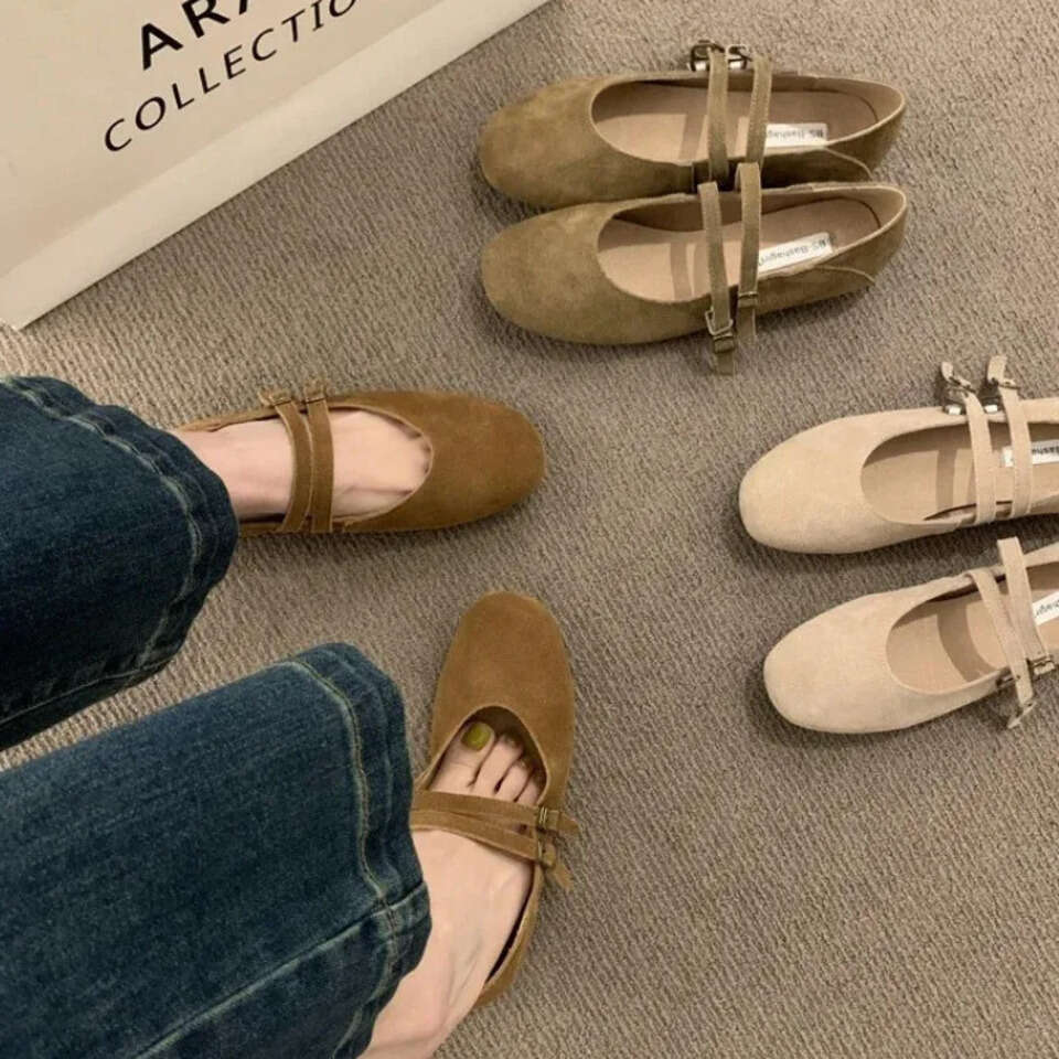 Sier Mary Jane Woman Trend Womens Loafer Barefoot Shoes Square Toe Elegant Flats for Women Footwear Designer Shoes
