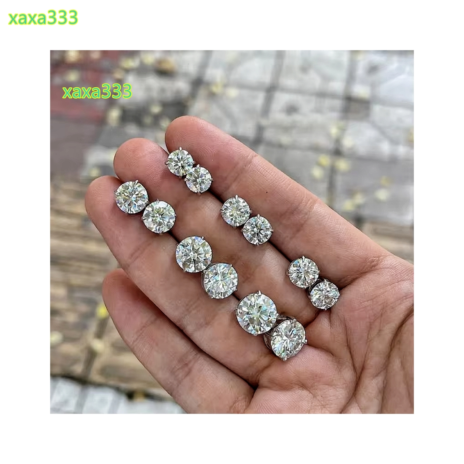 Classic Diamond Stud Earring 0.5ct 1ct 2ct 3ct 4ct VVS Moissanite 18k Gold Plated Silver Moissanite Stud Earring